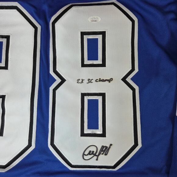 Mikhail Sergachev Autographed Lightning Custom Jersey XL JSA 2X SC Champ - Picture 2 of 9